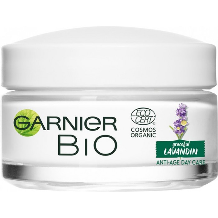 Дневной антивозрастной крем для восстановления упругости кожи лица Garnier Bio с маслом лавандина и гиалуроновой кислотой, 50 мл  - 