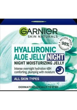 Нічний гіалуроновий алоє-гель Garnier Skin Naturals для всіх типів шкіри обличчя, 50 мл