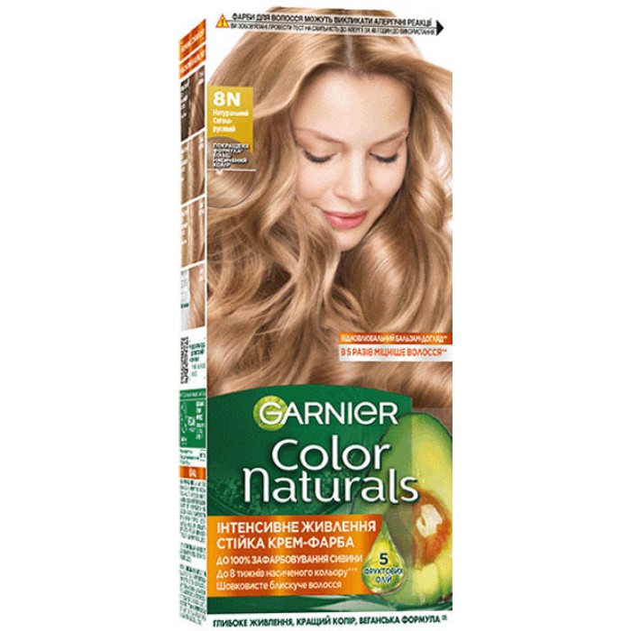 Краска для волос Garnier Color Naturals 8N Натуральный светло-русый, 110 мл - 