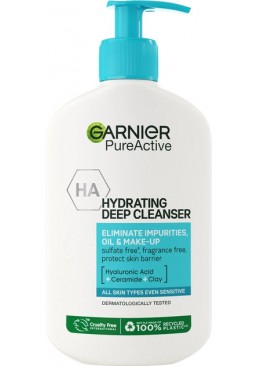 Увлажняющий гель Garnier Pure Active для интенсивного очищения кожи лица, склонной к недостаткам, 250 мл 