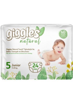 Подгузники детские Giggles Natural 5 Junior (11-25 кг), 24 шт