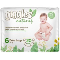 Подгузники детские Giggles Natural 6 Extra Large (15+ кг), 20 шт