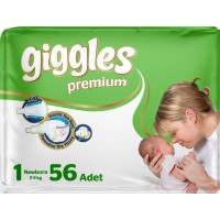 Подгузники Giggles Premium Newborn 1 (2-5 кг), 56 шт
