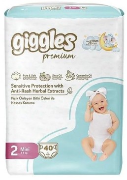 Подгузники Giggles Premium Mini размер 2 (3-6 кг), 40 шт