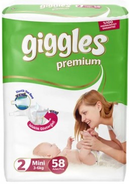 Підгузки Giggles Premium 2 (3-6 кг), 58 шт