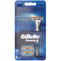 Бритва Gillette Sensor 3, 1 станок + 6 змінних картриджів