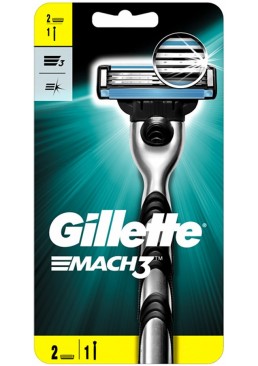 Станок для гоління з 2 змінними касетами Gillette Mach3 чоловічий