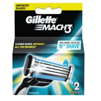 Сменные картриджи для бритья (лезвия) мужские Gillette Mach3, 2 шт