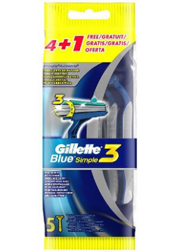 Набор одноразовых станков для бритья Gillette Blue3 Simple, 5шт