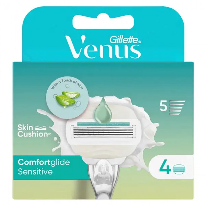 Змінні картриджі Gillette Venus ComfortGlide Sensitive, 4 шт (179935/493925) - 