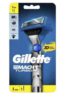 Станок для бритья Gillette Mach3 Turbo с 2 сменными картриджами