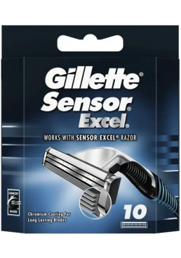 Сменные картриджи для бритья (лезвия) мужские Gillette Sensor Excel, 10 шт