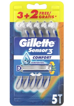 Набір бритв без змінних картриджів Gillette Sensor 3 Comfort, 5 шт