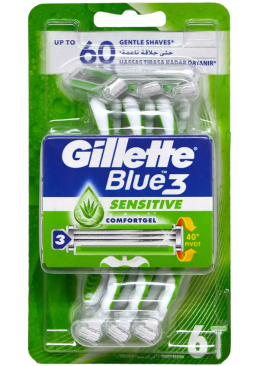 Станок одноразовий Gillette Blue 3 Sensitive, 6 шт