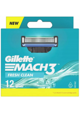 Сменные картриджи для бритья Gillette Mach3, 12 шт