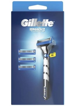 Станок для гоління Gillette Mach3 Turbo з 3 змінними касетами