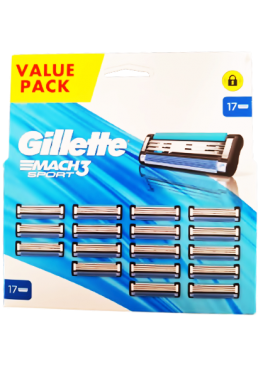 Змінні картриджі для гоління Gillette Mach3 Sport, 17 шт