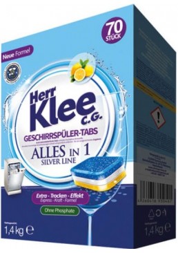 Таблетки для посудомоечной машины Herr Klee C.G. Silver Line,  60+10шт