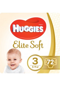 Подгузники Huggies Elite Soft 3 Mega (5-9 кг) 72 шт 