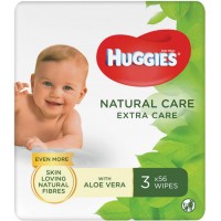 Вологі серветки Huggies Natural Care Extra Care, 3 х 56 шт 