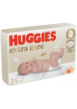 Подгузники Huggies Extra Care 2 (3-6 кг), 58 шт