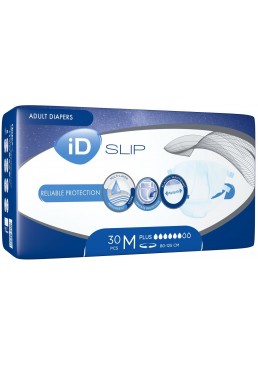 Подгузники для взрослых iD Expert Slip Plus M 80-125 см, 30 шт