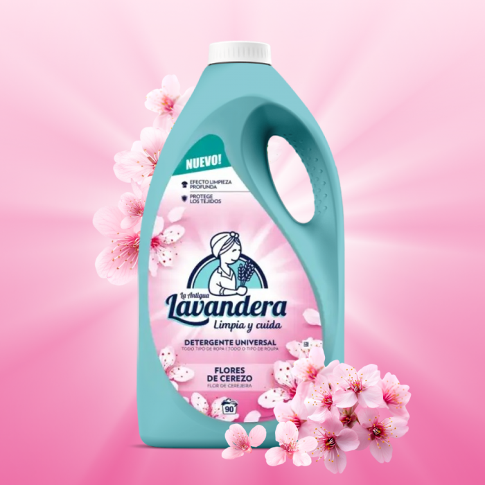 Гель для прання Lavandera Flores de Cerezo з ароматом квітучої вишні, 4,5 л (90 прань)  (820536) - 