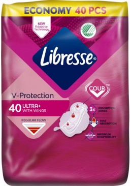 Гігієнічні прокладки Libresse Ultra Normal Soft 4 краплі, 40 шт
