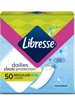 Щоденні прокладки Libresse Classic Protection Deo (1 крапля), 50 шт