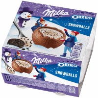 Шоколадні сніжки з молочним кремом Milka SnowBalls Oreo (4х28г), 112 г