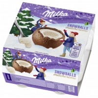 Шоколадные снежки с молочным кремом Milka SnowBalls (4х28г), 112г