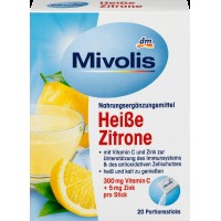 Гарячий напій для профілактики застуд і зміцнення імунітету Mivolis Vitamin C & Zink, 20 шт
