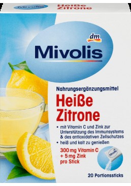 Горячий напиток для профилактики простуд и укрепления иммунитета Mivolis Vitamin C & Zink, 20 шт 
