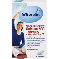 Биологически активная добавка Mivolis Calcium 600 + Vitamin D3 + Vitamin K1 + К2, 30 шт