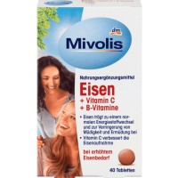 Биологически активная добавка Mivolis Eisen, Vitamin C, Vitamin B12, Vitamin B6, 40 шт 