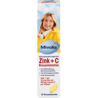 Шипучие таблетки - витамины Mivolis Zink + C , 20 шт