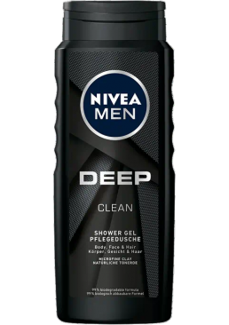 Гель для душу Nivea Men Shower Gel Deep Clean 3 в 1, 500 мл 