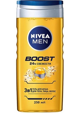 Гель для душа Nivea Men Boost 3 в 1 для тела, лица и волос, 250 мл
