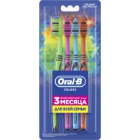 Семейный набор зубных щеток Oral-B Color Collection Средней жесткости, 4 шт