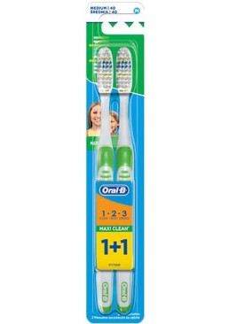 Зубна щітка Oral-B 1+1 Maxi Clean 3-ефект середньої жорсткості, 2 шт