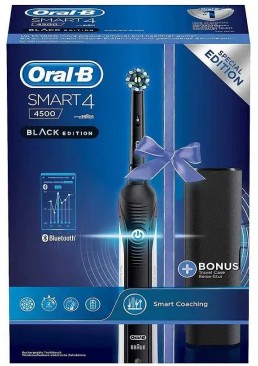 Електрична зубна щітка Oral-B Smart 4 4500 Black Edition + дорожній кейс (D601.525.3X), 1 шт
