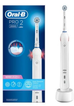 Електрична зубна щітка Oral-B Pro 2000 Sensi Ultrathin White (D501.513.2), 1 шт