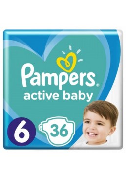 Подгузник Pampers Active Baby Extra Large Размер 6 (13-18 кг), 36 шт