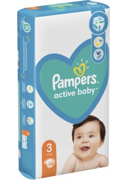 Подгузники Pampers Active Baby 3 (Midi) (6-10 кг), 58 шт