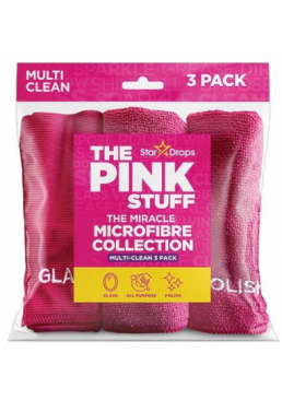 Серветки мікрофіброві універсальні The Pink Stuff Microfibre collection multi-clean 30 х 30 см, 3 шт