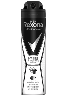 Дезодорант-антиперспирант для мужчин Rexona Невидимый на черном и белом, 150 мл