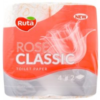 Туалетний папір Ruta Classic Rose 2 кулі, 4 рулони