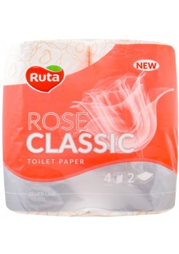 Туалетная бумага Ruta Classic Rose 2 шара, 4 рулона 