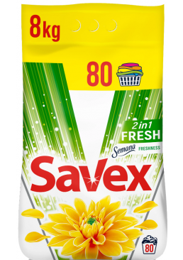 Стиральный порошок Savex Fresh Universal 2in1, 8 кг (80 стирок)