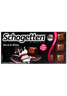 Шоколад Schogetten Black & White молочный с печеньем, 100 г